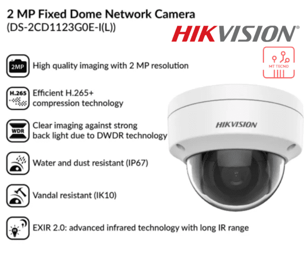 2MP Fixed Dome Network Camera | DS-2CD1123G0E-I(L)