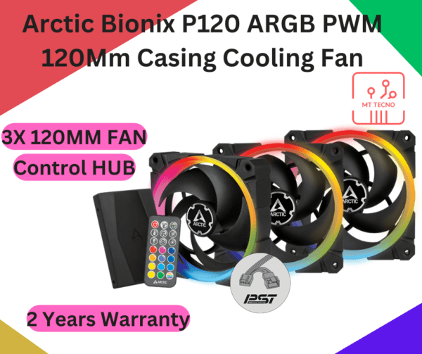 Arctic Bionix P120 ARGB PWM 120Mm Cooling Fan 3 Fan Pack ACFAN00156A