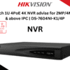 Hikvision 4-ch 1U 4PoE 4K NVR, advise for 2MP/4MP & above IPC | DS-7604NI-K1/4P