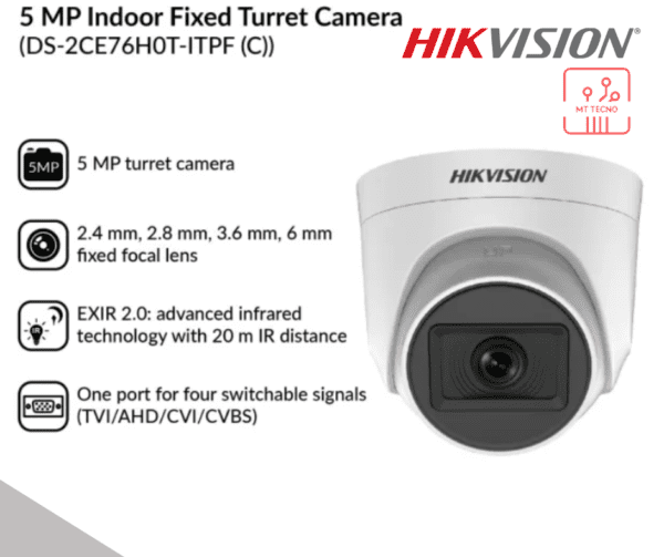 5MP Indoor Fixed Turret Camera | DS-2CE76H0T-ITPF (C)