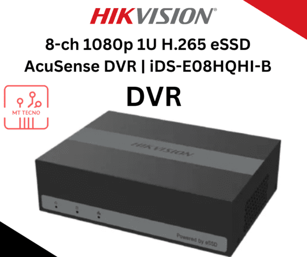 8-ch 1080p 1U H.265 eSSD AcuSense DVR | iDS-E08HQHI-B