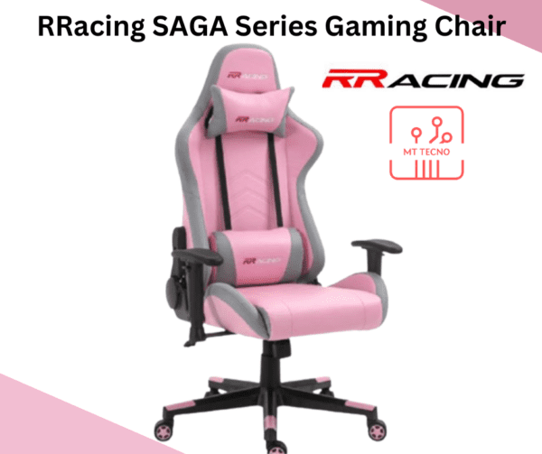 RRacing SAGA Series Gaming Chair [ PU Leather / Fabric ] Pink