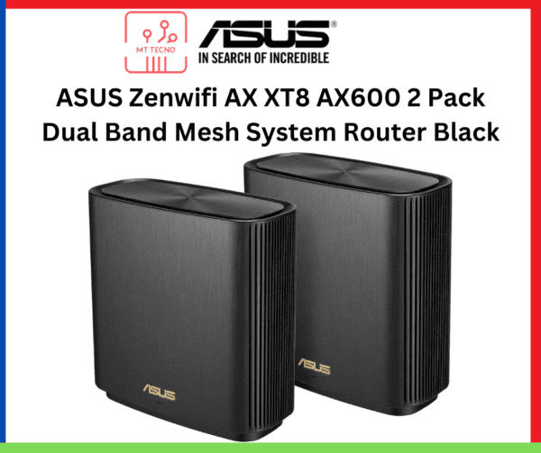 ASUS Zenwifi AX XT8 AX600 2 Pack Dual Band Mesh System Router Black