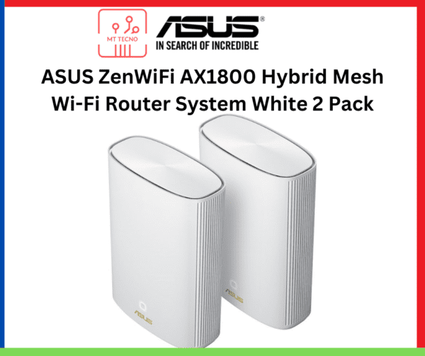 ASUS ZenWiFi AX1800 Hybrid Mesh Wi-Fi Router System White 2 Pack