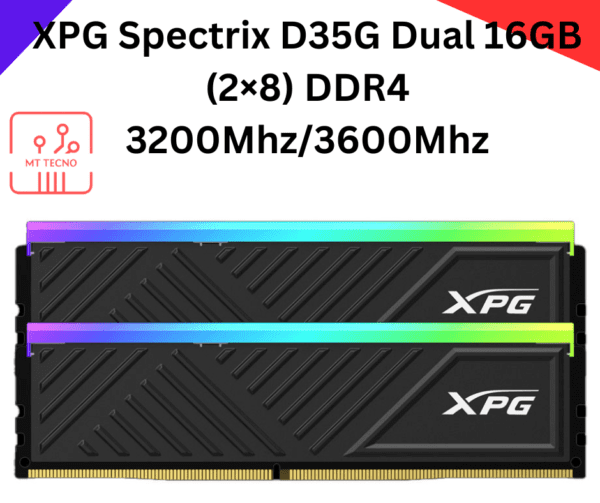 XPG Spectrix D35G Dual 16GB (2×8) DDR4 3600MHz CL16 Desktop Ram