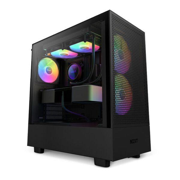 NZXT H5 Flow RGB Tempered Glass Mid-Tower ATX Case Black