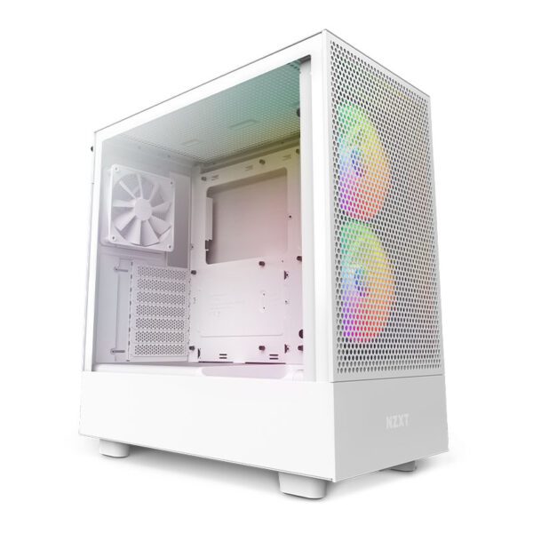 NZXT H5 Flow RGB Tempered Glass Mid-Tower ATX Case White