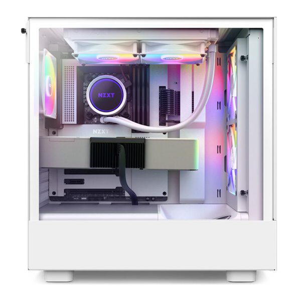 NZXT H5 Flow RGB Tempered Glass Mid-Tower ATX Case White