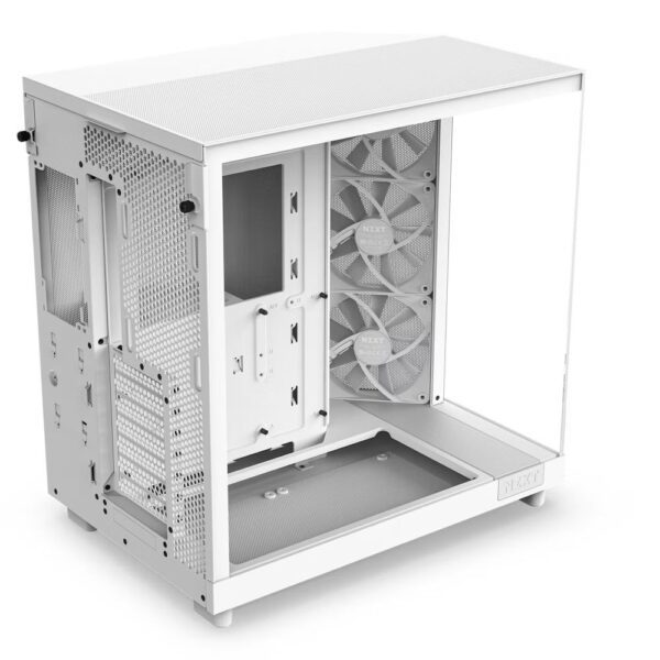 NZXT H6 Flow Compact Dual Chamber ATX PC Case All White
