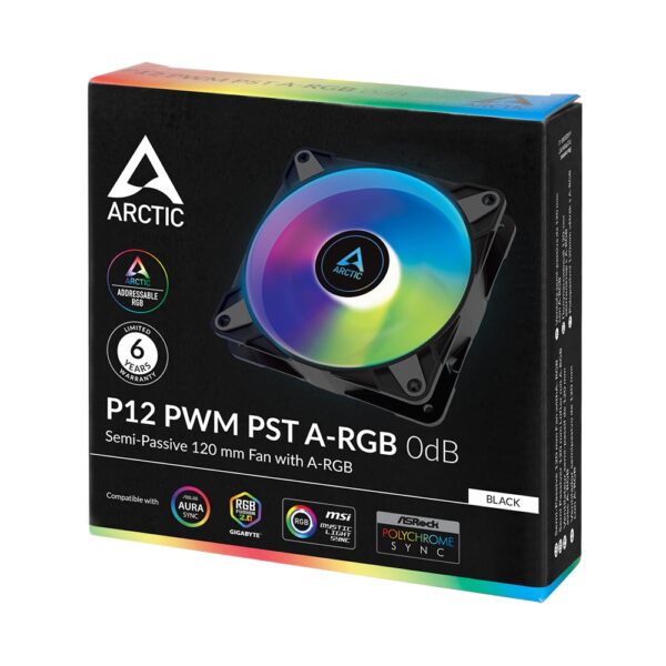 Arctic P12 PWM PST A-RGB 0DB 120mm (3 Pack) Fan Black