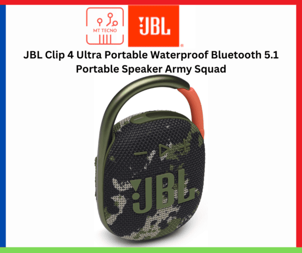JBL Clip 4 Ultra Portable Waterproof Bluetooth 5.1 Portable Speaker Army Squad
