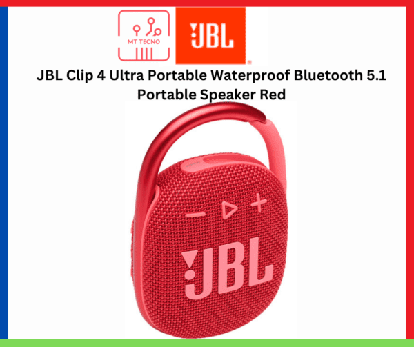 JBL Clip 4 Ultra Portable Waterproof Bluetooth 5.1 Portable Speaker Red