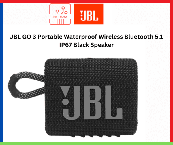 JBL GO 3 Portable Waterproof Wireless Bluetooth 5.1 IP67 Black Speaker