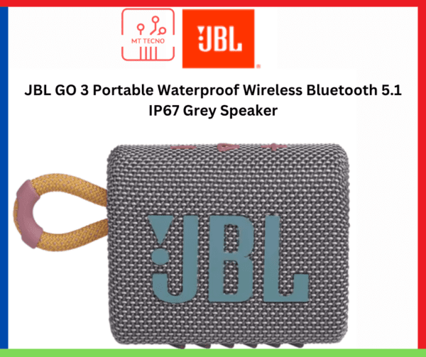 JBL GO 3 Portable Waterproof Wireless Bluetooth 5.1 IP67 Grey Speaker