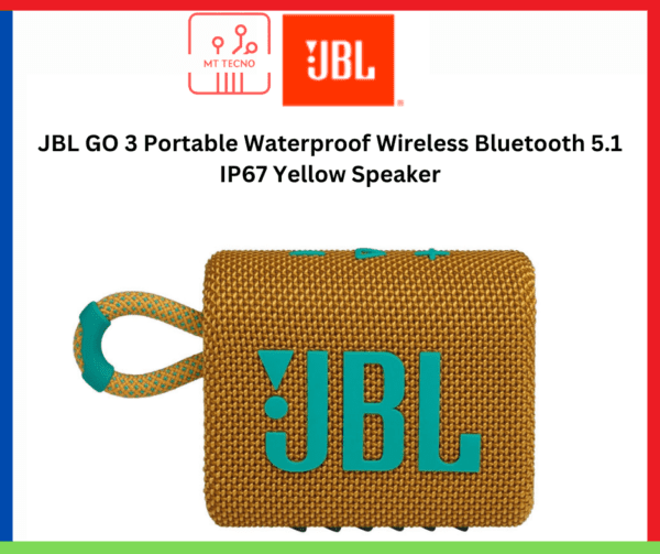 JBL GO 3 Portable Waterproof Wireless Bluetooth 5.1 IP67 Yellow Speaker