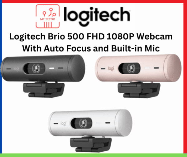Logitech Brio 500 FHD 1080P Webcam With Auto Focus and Built-in Mic