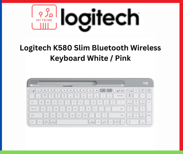 Logitech K580 Slim Bluetooth Wireless Keyboard White / Pink