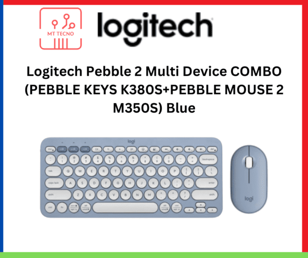 Logitech Pebble 2 Multi Device COMBO (PEBBLE KEYS K380S+PEBBLE MOUSE 2 M350S) Blue