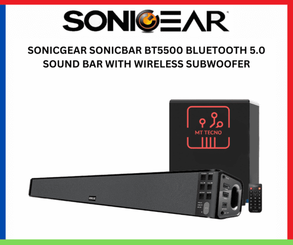 SONICGEAR SONICBAR BT5500 BLUETOOTH 5.0 SOUND BAR WITH WIRELESS SUBWOOFER