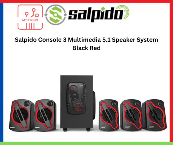 Salpido Console 3 Multimedia 5.1 Speaker System Black Red