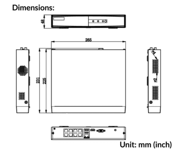 4-ch Mini 1U 4 PoE NVR DS-7104NI-Q1/4P/M