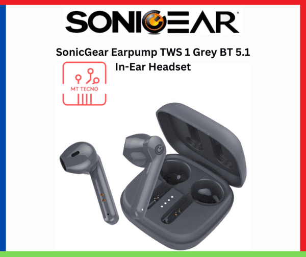 SonicGear Earpump TWS 1 Grey BT 5.1 In-Ear Headset