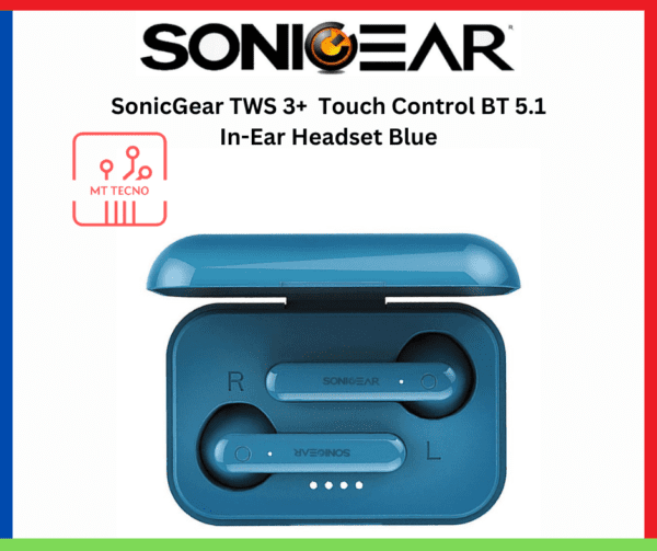 SonicGear TWS 3+ Touch Control BT 5.1 In-Ear Headset Blue