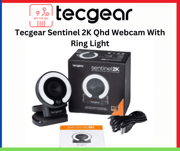 Tecgear Sentinel 2K Qhd Webcam With Ring Light
