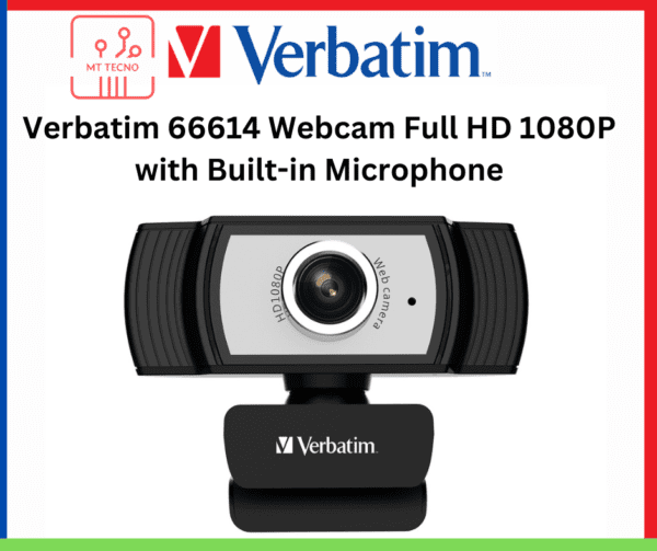 Verbatim 66614 Webcam Full HD 1080P with Built-in Microphone