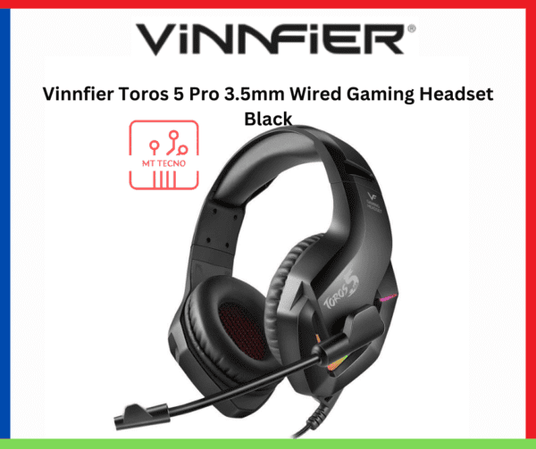 Vinnfier Toros 5 Pro 3.5mm Wired Gaming Headset Black