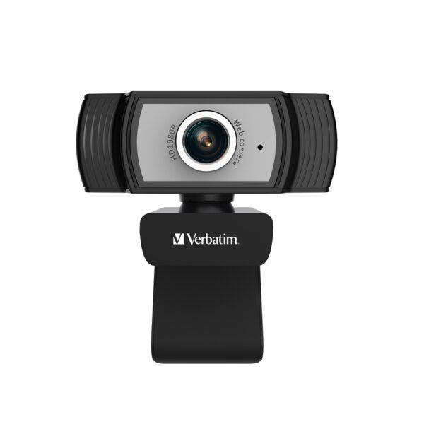 Verbatim 66614 Webcam Full HD 1080P with Built-in Microphone Black Silver