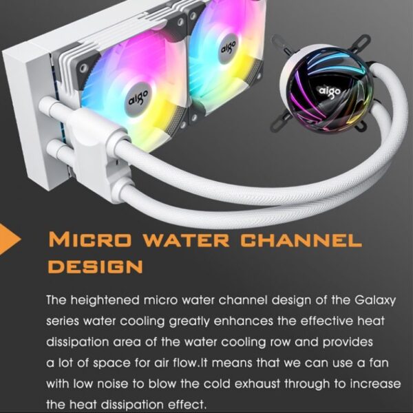 aigo AT240 240mm White CPU Liquid Cooler AIO RGB Water Cooling System