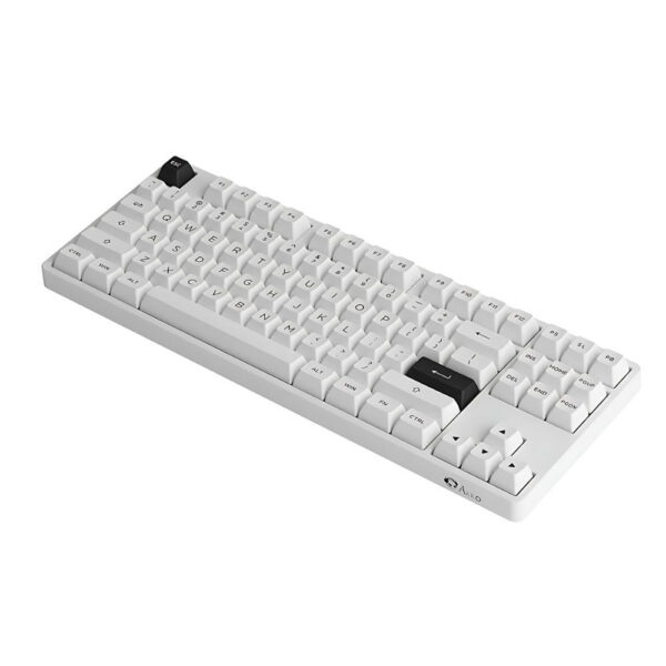 Akko 5087S Via Black On White Lubed Hot Swappable Gateron Orange Switch Keyboard