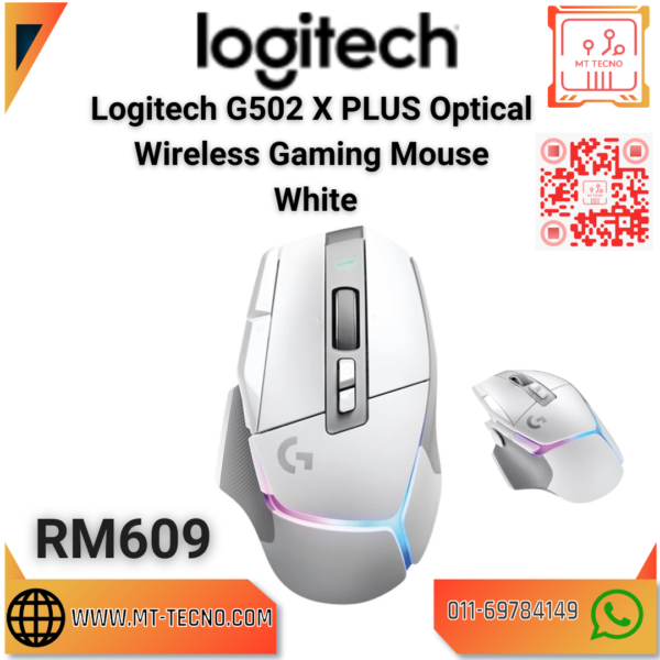 Logitech G502 X PLUS Optical Wireless Gaming Mouse White