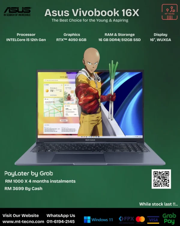 ASUS Vivobook 16X | K3605Z-URP1002W 16'' WUXGA Laptop Indie Black